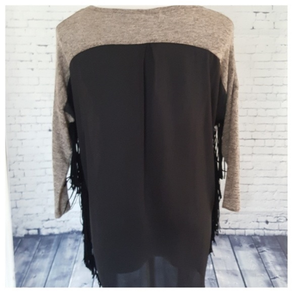 Tan Black Fringe Take My Wild Heart Graphic Tiger Print Slub Top Vintage Style - Picture 6 of 12